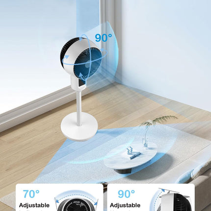 Oscillating Fan with Remote Control, Quiet Floor Fan with 3D Oscillation and Timer
