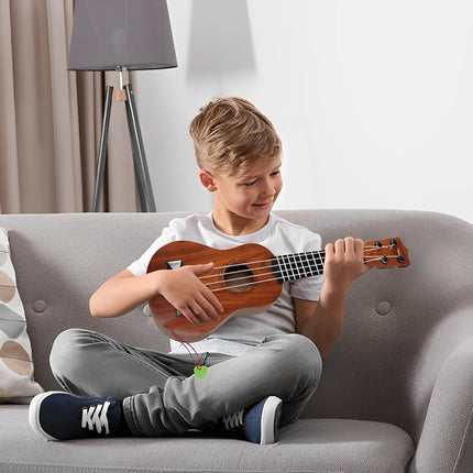 Montessori Ukulele Guitar for Kids, Childrens Guitar Toy with 4 Steel Strings, Montessori Toys, Mini Guitar