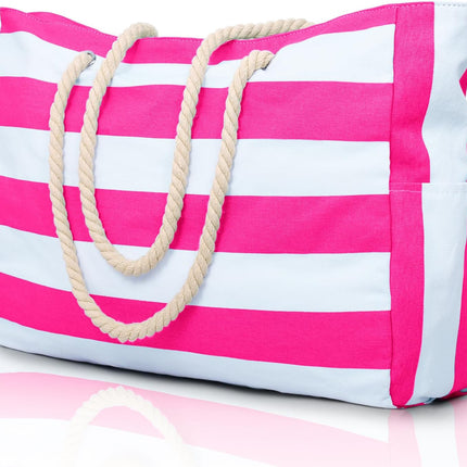 Coastal Collection | Large Waterproof Beach Tote Bag with Zipper Closure | Sandproof Design for Effortless Summer Adventures