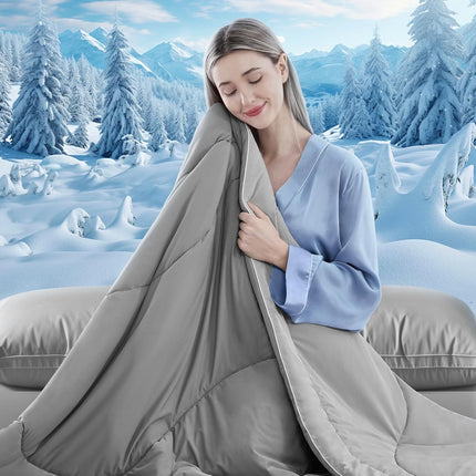 Cooling Comforter | Double-Sided Cooling Blanket for Hot Sleepers | Breathable Ice Fabric for Ultimate Comfort