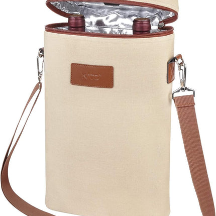 Insulated Wine Tote Carrier Bag with Padded Design | Leakproof Cooler for Travel and Parties
