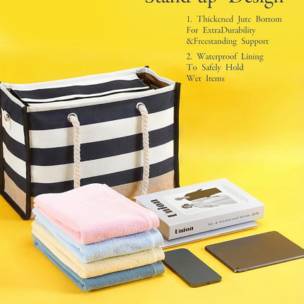 Coastal Escape | Large Waterproof Beach Tote Bag with Sandproof Design | Versatile Crossbody for Travel and Outdoor Fun