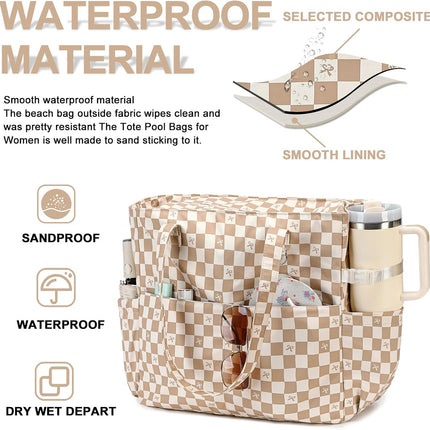 Ocean Breeze | Large Waterproof Beach Tote Bag with Wet Compartment | Stylish & Versatile for Pool, Travel, or Gym