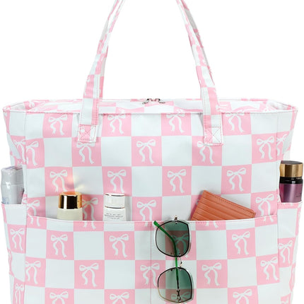 Coastal Collection | Large Waterproof Beach Tote Bag with Zipper & Wet Pocket | Versatile for Travel, Gym, and Grocery
