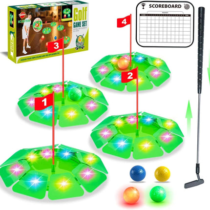Kids Golf Toy Set with Light-Up Features & 6.5ft Mat | Fun Indoor-Outdoor Game for Ages 3-8