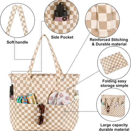 Vepine Waterproof Beach Tote Bag with Wet Compartment | Extra Large Carry-On for Weekend Travel