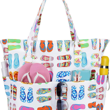 Vepine | Extra Large Waterproof Beach Tote Bag with Wet Compartment | Stylish Carry-On for Weekend Travel
