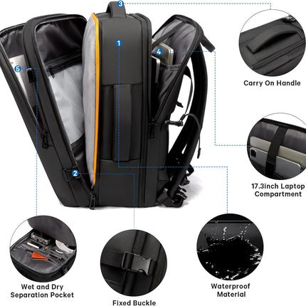 Expandable Travel Backpack, Water Resistant Duffle Bag Backpack – image 23