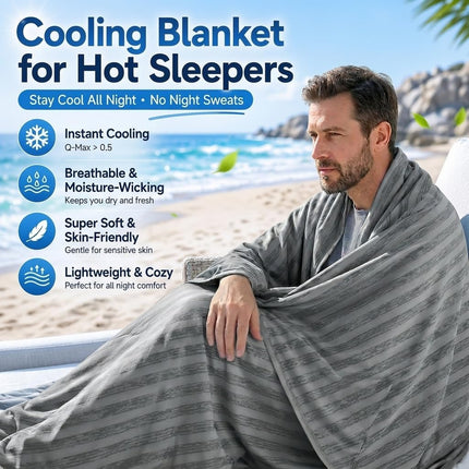 Chill Comfort | Cooling Blanket for Hot Sleepers with Arc-Chill Technology | Lightweight & Breathable Summer Throw for Travel and Outdoor Use