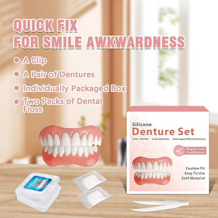 Moldable False Teeth | Adjustable Dentures for Men & Women with Natural Look | Comfortable Fit for Confident Smiling