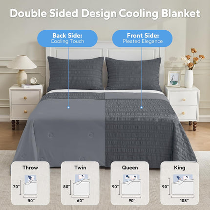 Cozy Comfort | Cooling Blanket with Double-Sided Design | Lightweight & Breathable for Hot Sleepers