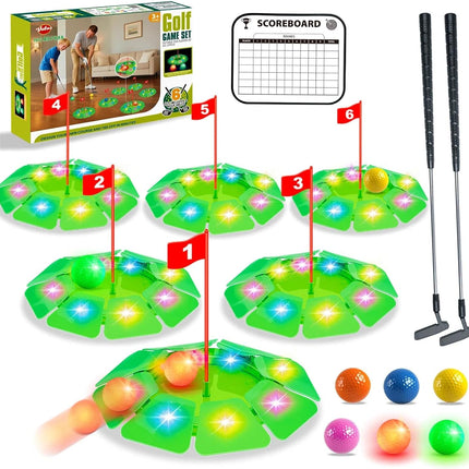 Kids Golf Toy Set with Light-Up Features & 6.5ft Mat | Fun Indoor-Outdoor Game for Ages 3-8