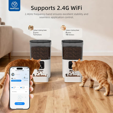 Automatic Cat Feeder with App Control & WiFi Connectivity | 6L Capacity for Scheduled Meals and Portion Control