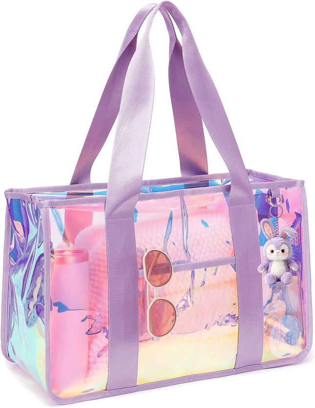 Vepine Beach Tote Bag | Waterproof Sandproof Jelly Beach Bag with Zipper | Stylish & Spacious for Pool and Cruise Essentials