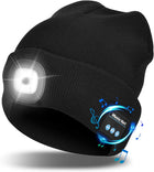 Bluetooth Beanie Hat with LED Light, Rechargeable Winter Hat with Headphones, Unisex Acrylic Beanie with Light