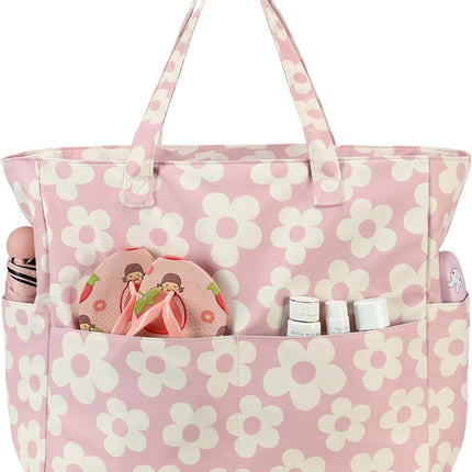 Vepine Waterproof Beach Tote Bag with Wet Compartment | Extra Large Carry-On for Weekend Travel