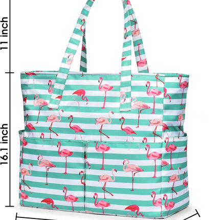 Vepine Large Waterproof Beach Tote Bag with Zipper | Sandproof Design for Travel & Vacation Essentials