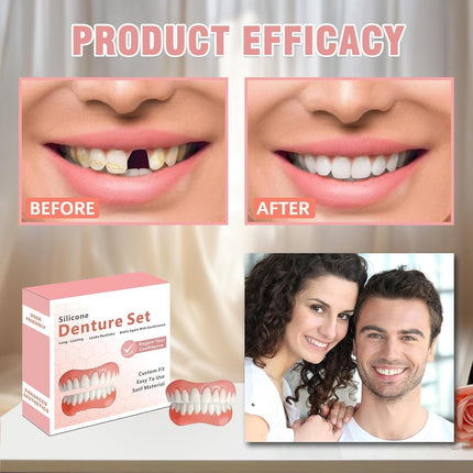 Moldable False Teeth | Adjustable Dentures for Men & Women with Natural Look | Comfortable Fit for Confident Smiling