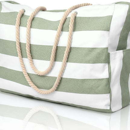Coastal Collection | Large Waterproof Beach Tote Bag with Zipper Closure | Sandproof Design for Effortless Summer Adventures