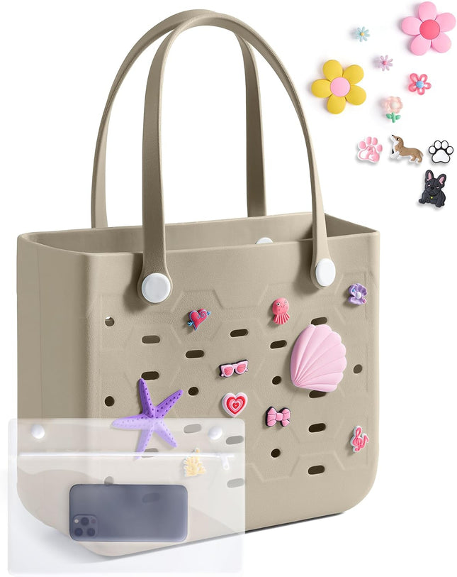 Vepine Water-Resistant Rubber Tote Bag with Sandproof Design | Stylish Vacation Essential for Summer Fun