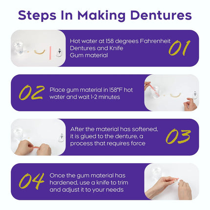 Vepine Complete Smile | Denture Kit with Easy-Fit Design | Customizable False Teeth for Instant Confidence