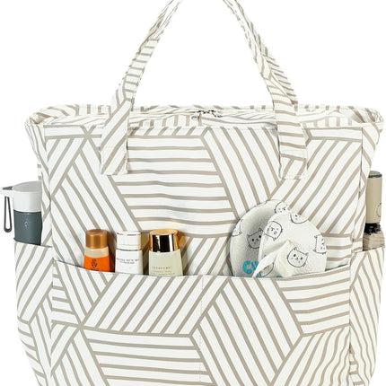 Coastal Escape | Extra Large Waterproof Beach Tote Bag with Wet Compartment | Stylish Carry-On for Weekend Getaways