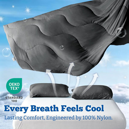 Cooling Comforter Set | Lightweight Cooling Blanket with Cooling Pillowcases | Moisture-Wicking Fabric for Hot Sleepers