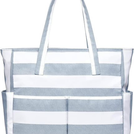 Vepine Large Waterproof Beach Tote Bag with Zipper | Sandproof Design for Travel & Vacation Essentials