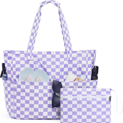 Ultimate Beach Tote Bag | Waterproof & Sandproof Large Bag with Zipper | Foldable Design for Easy Travel and Storage