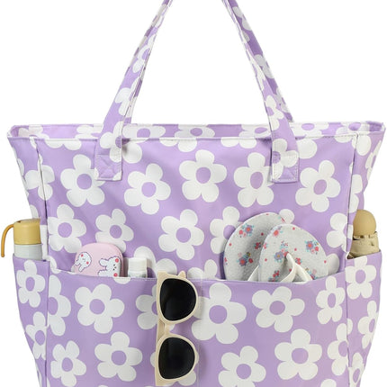 Vepine Waterproof Beach Tote Bag with Wet Compartment | Extra Large Carry-On for Weekend Travel