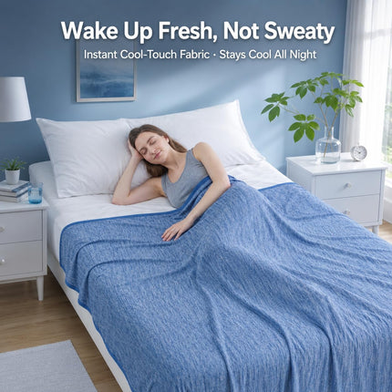 Cool Comfort | Queen Size Cooling Blanket with Q-Max >0.4 Fabric | Lightweight Summer Blanket for Hot Sleepers