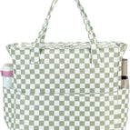 Grass Green White Grid
