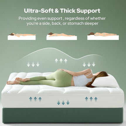 Comfort Haven | Queen Mattress Topper with Ultra Soft Tencel™ Blend | Extra Thick Cooling Pad for Back Pain Relief