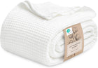 Cozy Haven | 100% Cotton Queen Blanket with Cooling Waffle Weave | Soft & Breathable for Summer Comfort