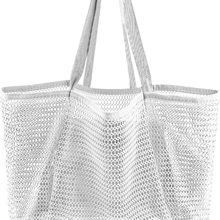 Summer Vibes | Mesh Beach Tote Bag with Large Inner Pocket | Sandproof Design for Effortless Travel