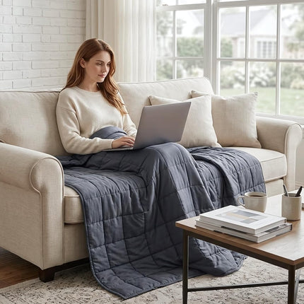 Cozy Comfort | Weighted Blanket for Adults with Cooling Fabric | Breathable All-Season Design for Ultimate Relaxation