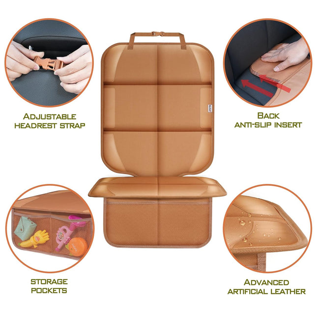 Vepine Child / Pet Car Seat Protector | Durable Waterproof Cover with Non-Slip Backing | Easy Clean for Ultimate Protection