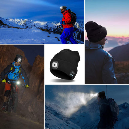 Bluetooth Beanie Hat with LED Light, Rechargeable Winter Hat with Headphones – image 12