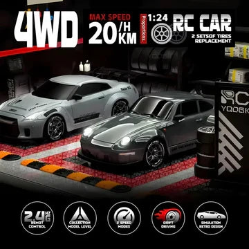Remote Control Car, 4WD RC Drift Car with LED Lights