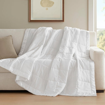 Windom Collection | Down Alternative Blanket with Moisture-Wicking Treatment | Lightweight & Soft Bed Cover for All Seasons, Satin Trim
