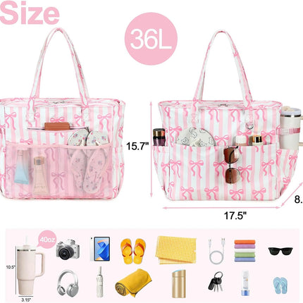 Vepine | Extra Large Waterproof Beach Tote Bag with Wet Compartment | Stylish Carry-On for Weekend Travel