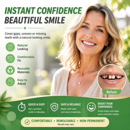 Veneer Smile | Tooth Replacement Kit with Natural Look & Comfort | Easy-to-Use Solution for Perfect Teeth