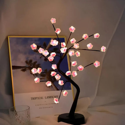 Plum Blossom LED Table Lamp with Customizable Branches | USB & Battery Powered for Serene Home Decor