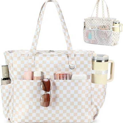 Vepine Waterproof Beach Tote Bag with Wet Compartment | Extra Large Carry-On for Weekend Travel