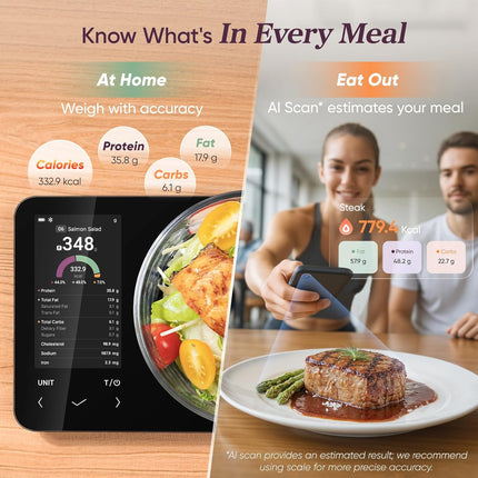 Smart Kitchen Scale | Digital Food Scale with Nutritional Calculator | Accurate Weight Measurement for Healthy Meal Prep