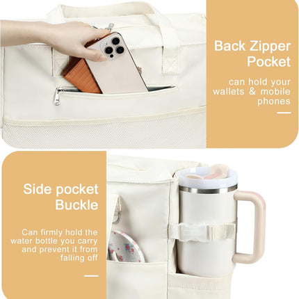 Coastal Escape | Extra Large Waterproof Beach Tote Bag with Wet Compartment | Stylish Carry-On for Weekend Getaways