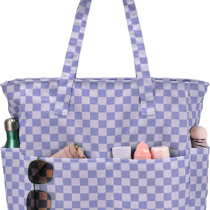 Vepine Large Waterproof Beach Tote Bag with Zipper | Sandproof Design for Travel & Vacation Essentials
