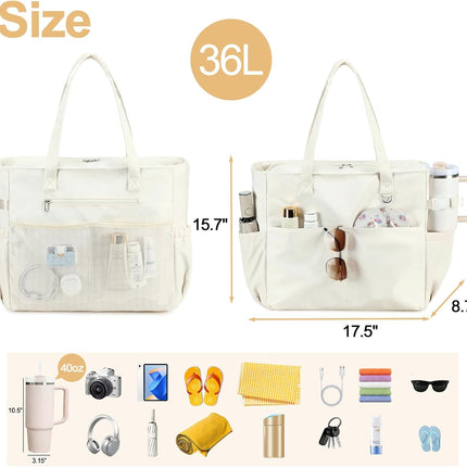 Coastal Escape | Extra Large Waterproof Beach Tote Bag with Wet Compartment | Stylish Carry-On for Weekend Getaways
