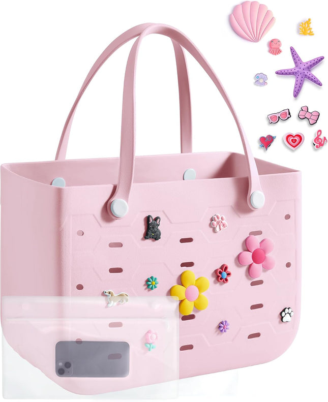 Vepine Water-Resistant Rubber Tote Bag with Sandproof Design | Stylish Vacation Essential for Summer Fun