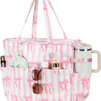 Pink White Stripes-bow